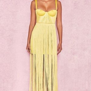 YELLOW FRINGE DRESS
